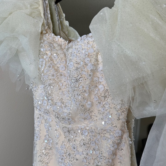 Bella Barnett Emma Off-the-Shoulder Sequin Streaking Mini Dress - Picture 8 of 10